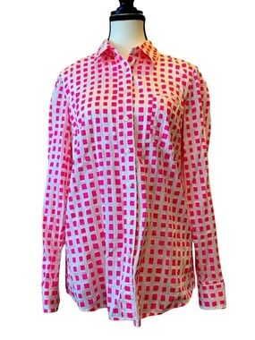 100% cotton GAP Pink and White Casual Button Down Shirt EUC Size S